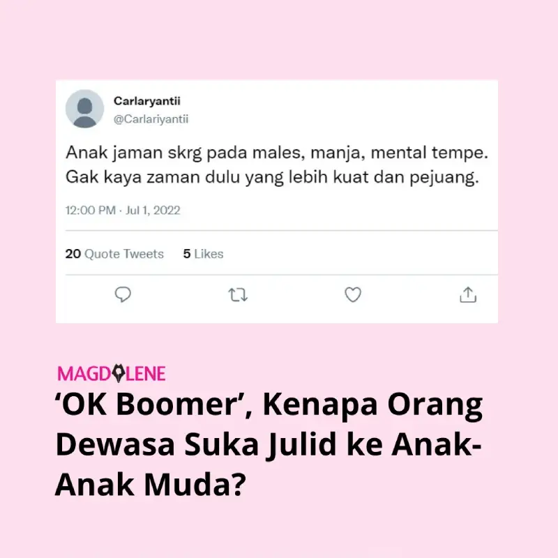 ‘OK Boomer’, Kenapa Orang Dewasa Suka Julid ke Anak-anak Muda?