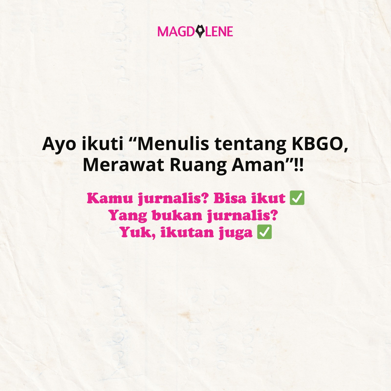 Kompetisi Jurnalistik tentang KBGO